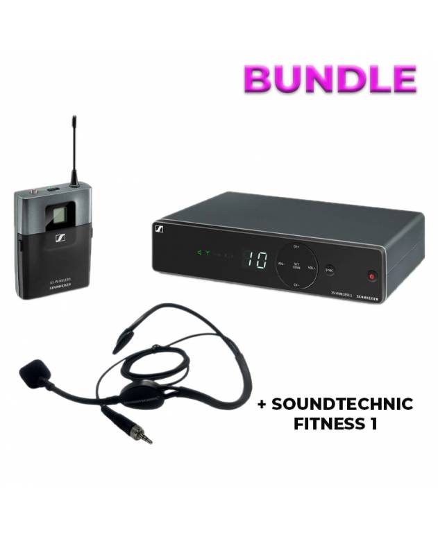 Sennheiser XSW1 Wireless Bodypack System + Soundtechnic FITNESS 1 Headset (Bundle Set)