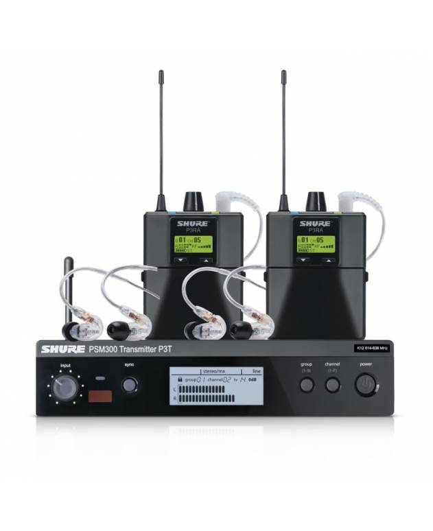 Shure PSM300 TWINPACK PRO (P3TRA215TWP) Wireless Personal Monitor System with SE215 Earpiece