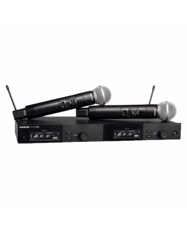 Shure SLXD24D/SM58 Dual Digital Wireless Handheld Microphone System with 2 SLXD2/SM58