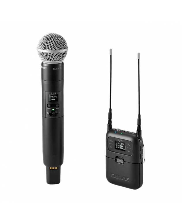 Shure SLXD25/SM58 Portable Digital Wireless Handheld Microphone System with SM58 Capsule (Camera Mountable)