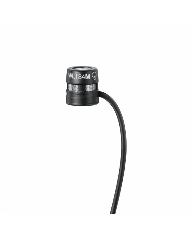 Shure WL184M Low-profile Supercardioid Lavalier Microphone, Black, TA4F