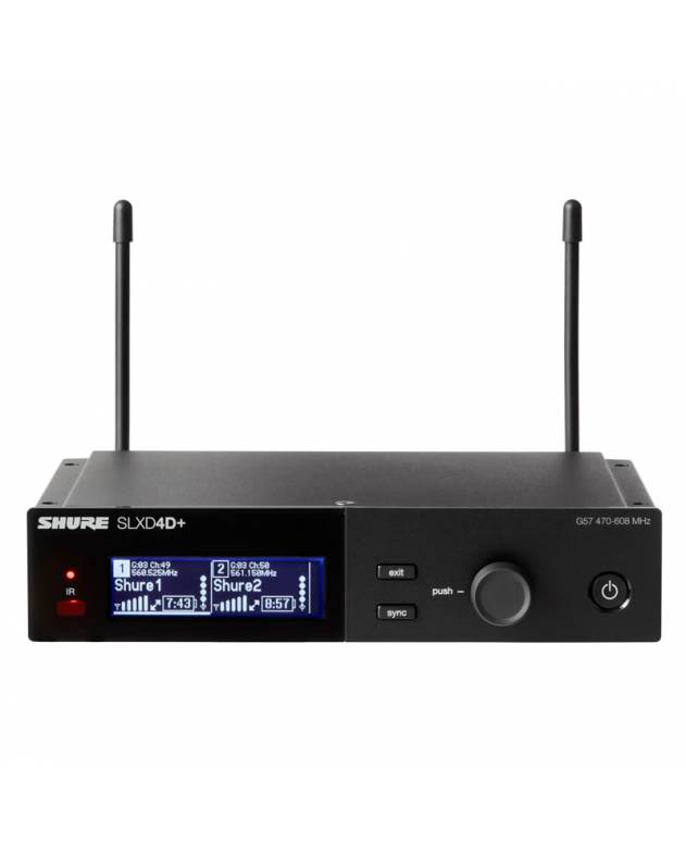 Shure SLXD4D+ Dual Channel Digital Wireless Receiver (Band: G66) - SLXD+